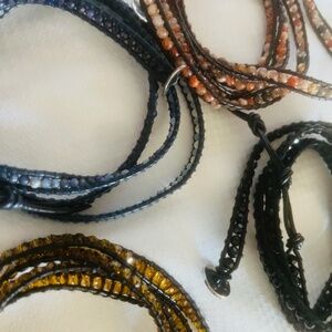 LOT - 4 BEADED BOHO Wrap Bracelets